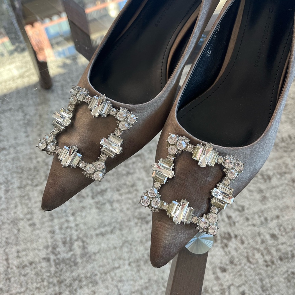Elegant Embellished Formal Wedding Guest Bridal  Evening Heels Sz EU 38